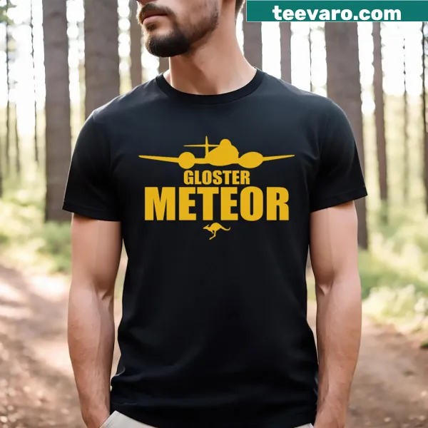 Vintage t-shirt featuring the Australian Gloster Meteor aircraft