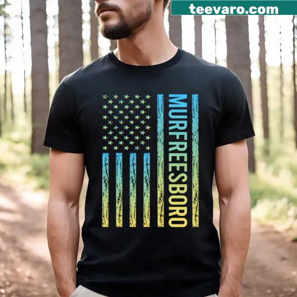 Murfreesboro flag graphic on a t-shirt