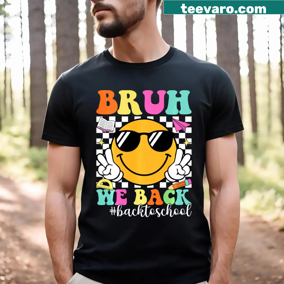Groovy back-to-school T-shirt for teachers — on a men's t-shirt