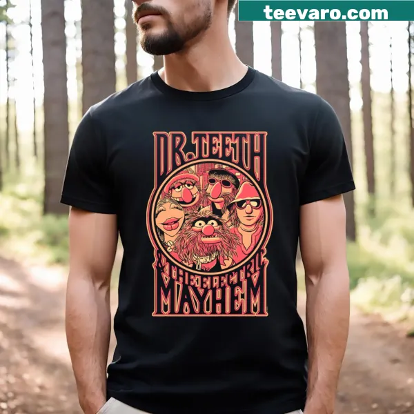 Playful t-shirt featuring the character Dr. Teeth in cartoon style