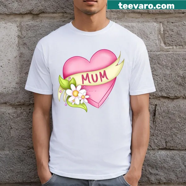 Floral heart t-shirt designed for moms
