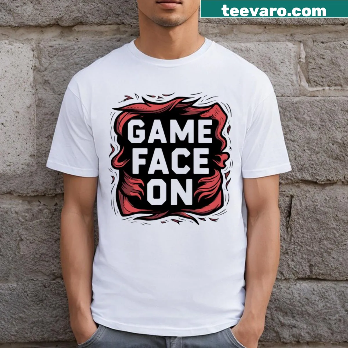 Motivational Game Face On graphic T-shirt — on a men's t-shirt