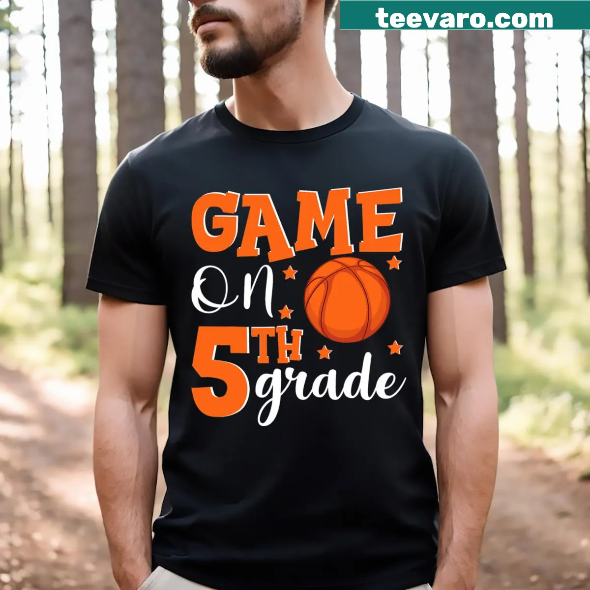 Funny basketball themed t-shirt for 5th grade students — on a men's t-shirt