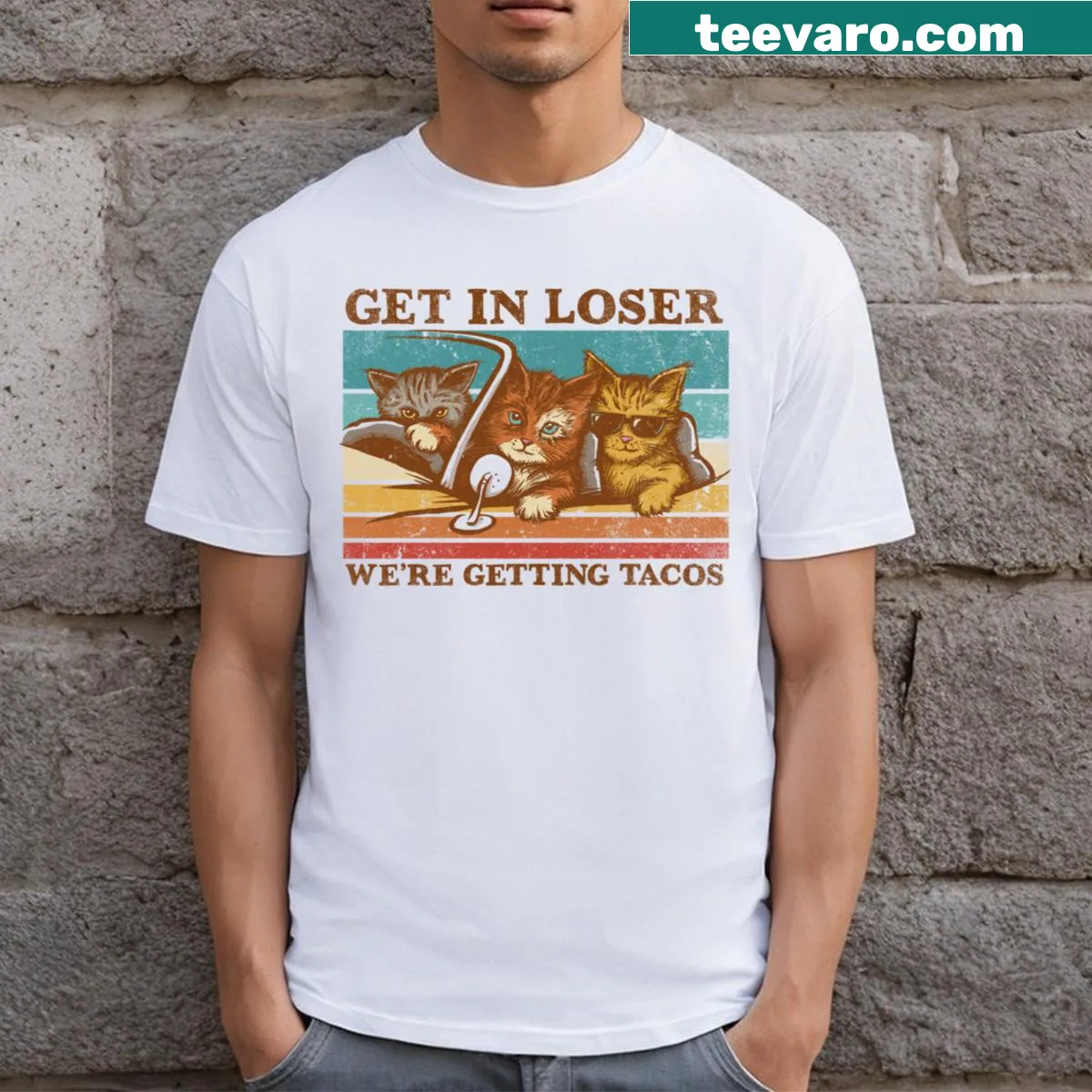 Funny taco themed t-shirt with humorous text — on a men's t-shirt