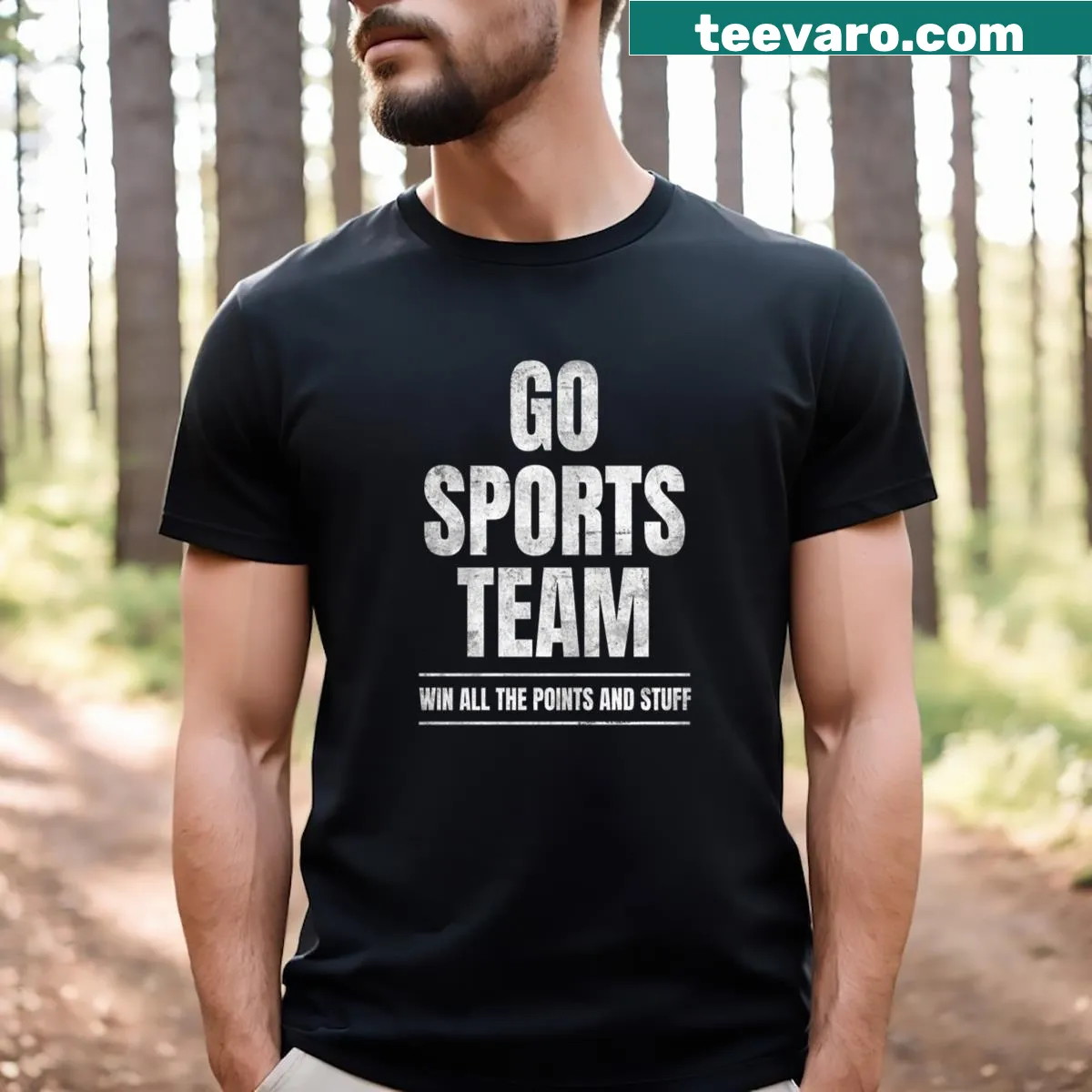 Humorous T-shirt with a playful sports slogan — on a men's t-shirt