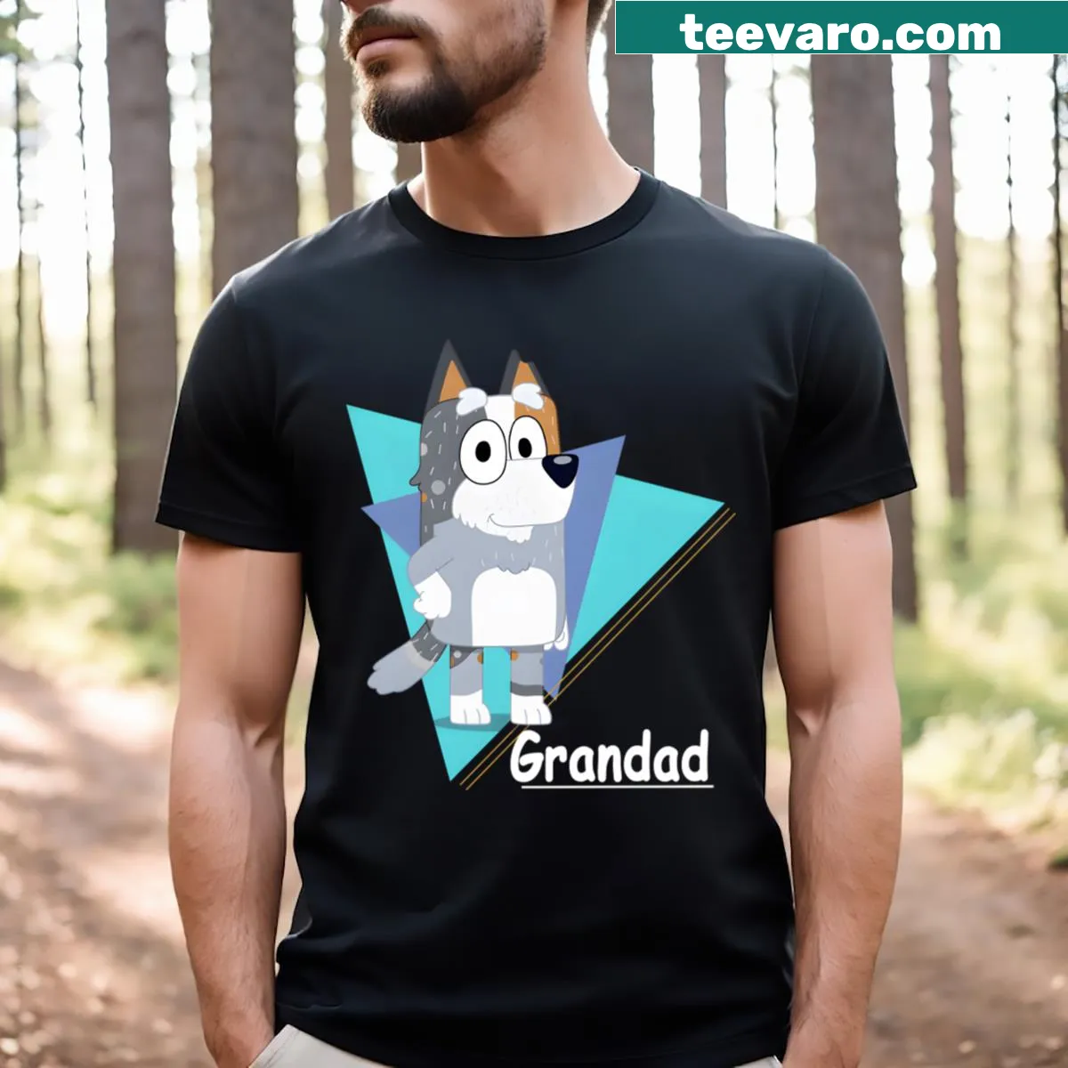 Simple design celebrating grandfathers with the word 'Grandad' — on a men's t-shirt