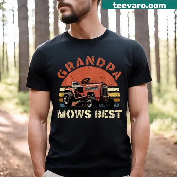 Cheerful design celebrating grandpas with lawn care theme