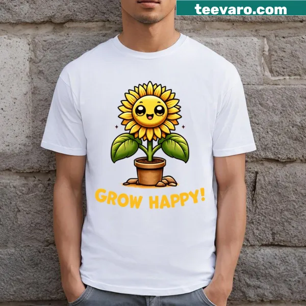 Text design featuring 'Grow Happy Positive Vibes'