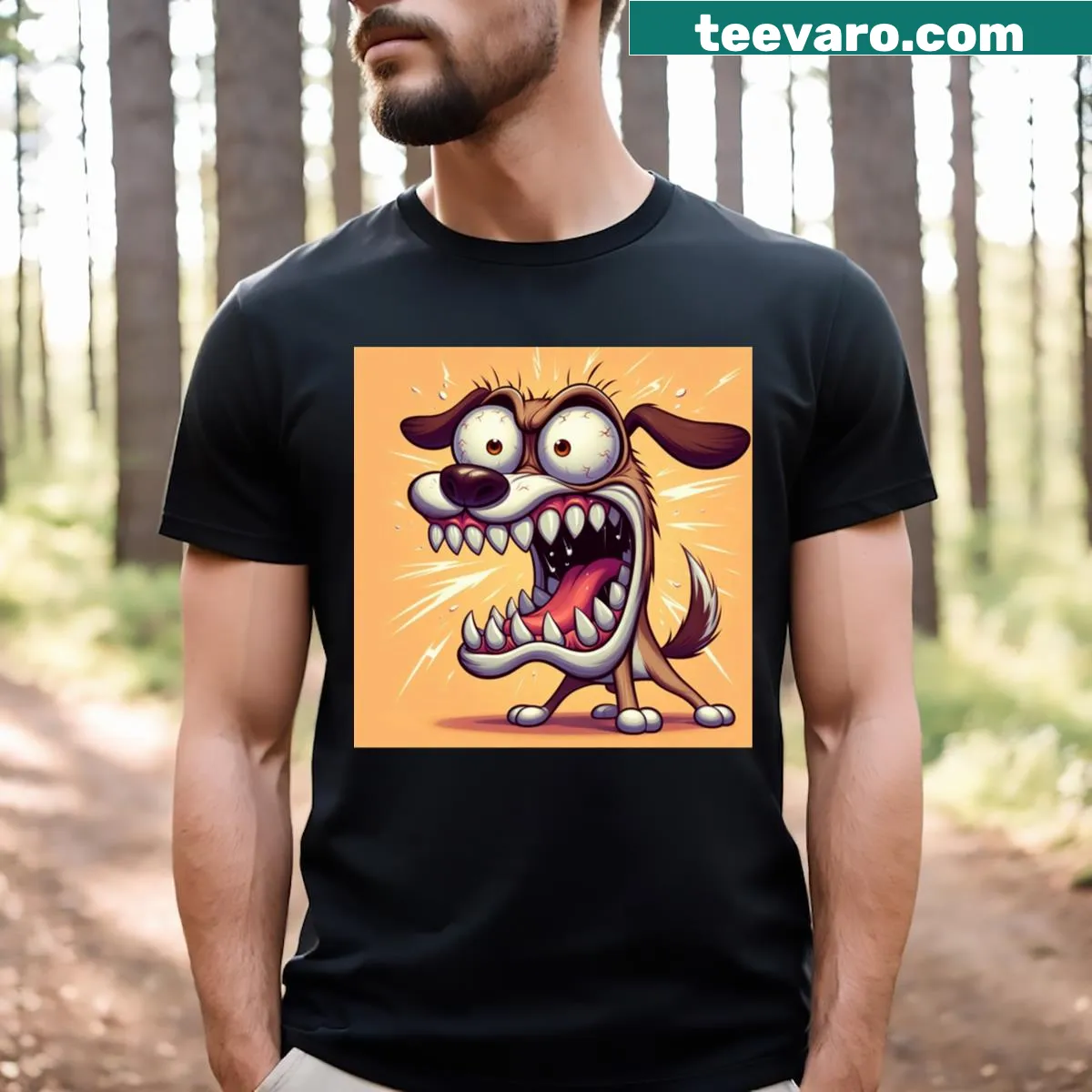 Illustration of a guard dog on a t-shirt, symbolizing protection and loyalty. — on a men's t-shirt
