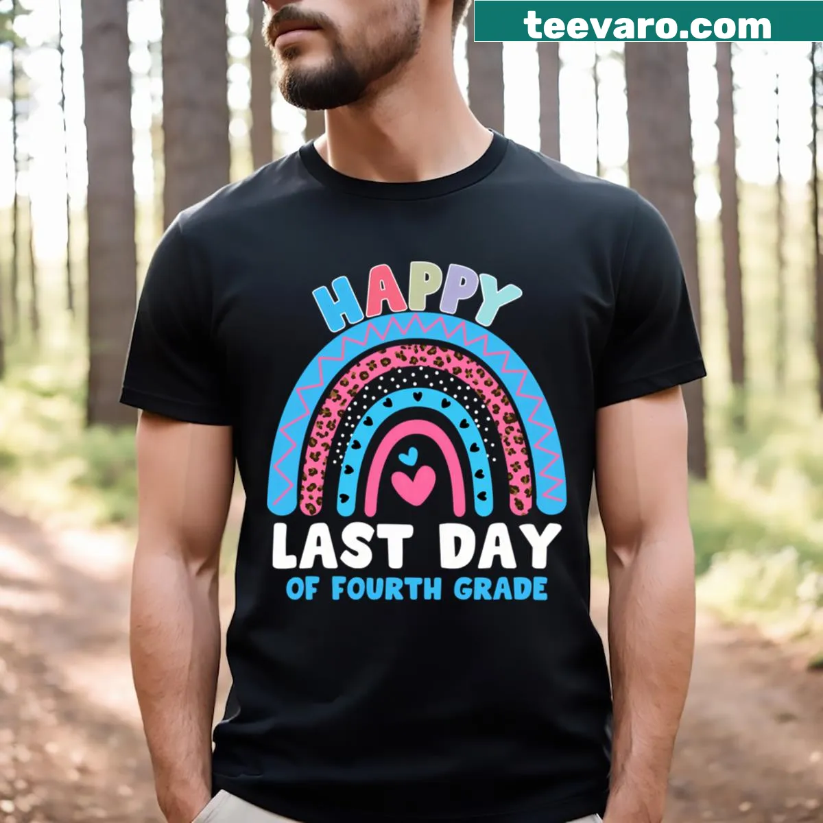 Graduation shirt for 4th grade teachers celebrating their students — on a men's t-shirt