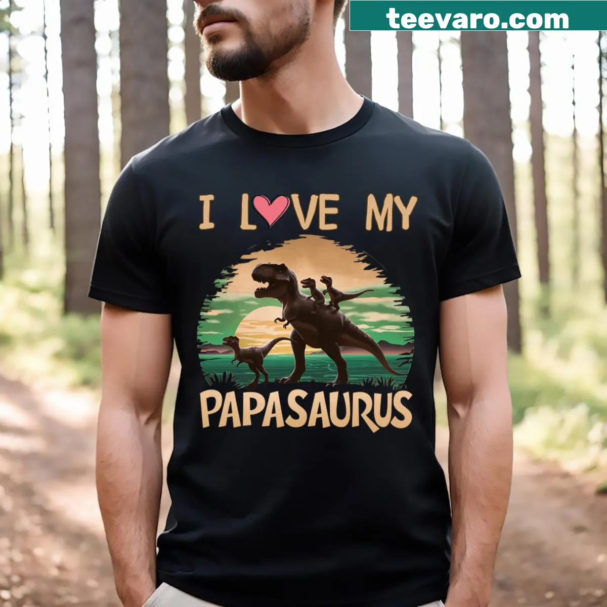 Kids T-shirt with a cute dinosaur and text for grandpas — on a men's t-shirt