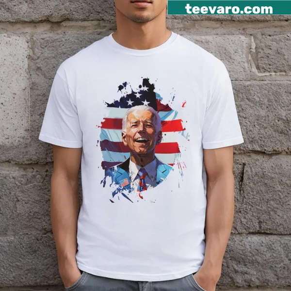 Dynamic splash art T-shirt featuring Joe Biden