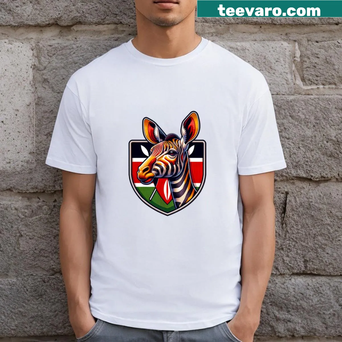 Illustrative T-shirt showcasing the beauty of Kenya — on a men's t-shirt