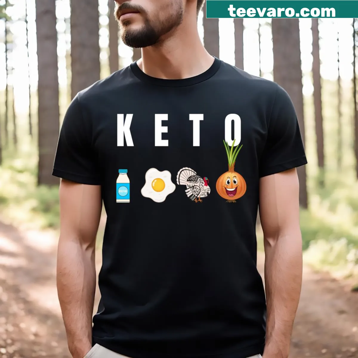 Funny Keto Life t-shirt with humorous typography — on a men's t-shirt