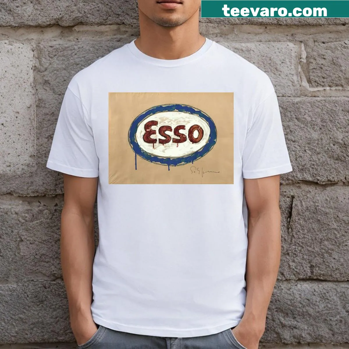 Mario Schifano inspired pop art graphic on T-shirt — on a men's t-shirt