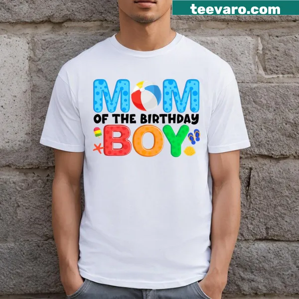 Kids T-shirt with a beach ball design for birthday celebrations.