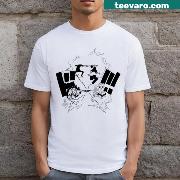 Illustration of Mugiwara vs Cipher Pol 0 on t-shirt