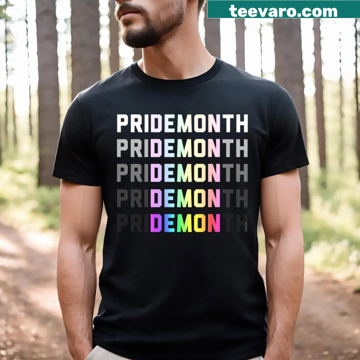 Rainbow T-shirt for Pridemonth celebration — on a men's t-shirt