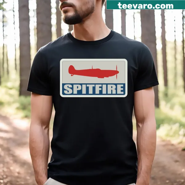 T-shirt with an illustration of the Raf Spitfire aircraft