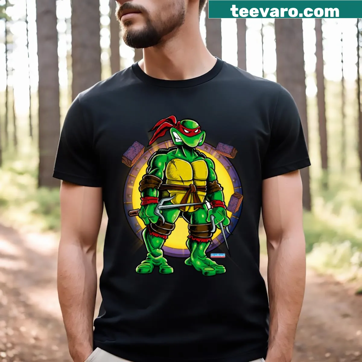 Teenage Mutant Ninja Turtles Raphael t-shirt — on a men's t-shirt