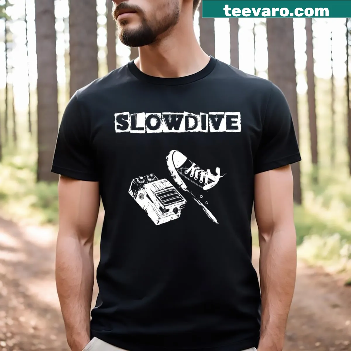 Vintage-inspired Slowdive graphic T-shirt — on a men's t-shirt