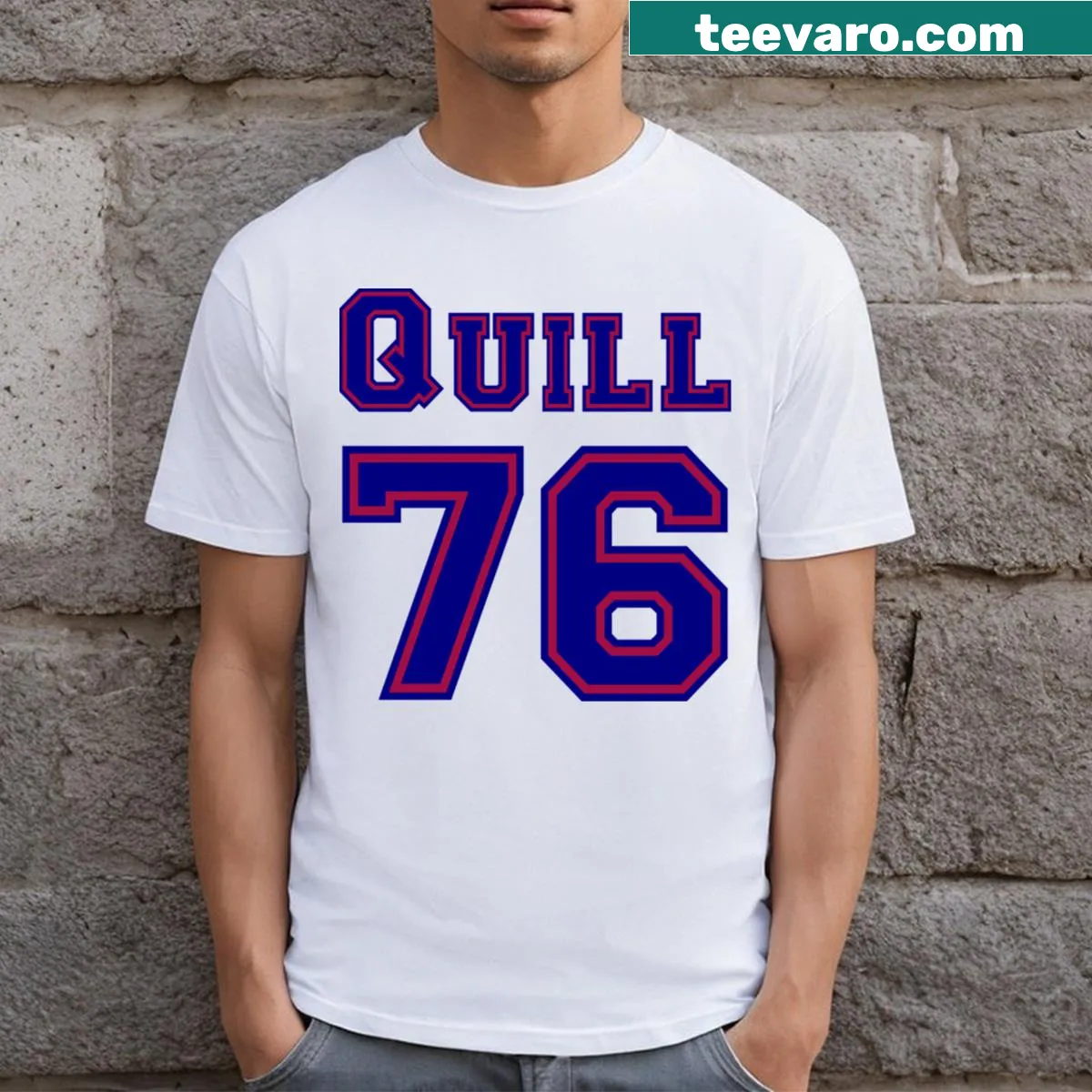 Cartoon football design with a star motif on a T-shirt. — on a men's t-shirt