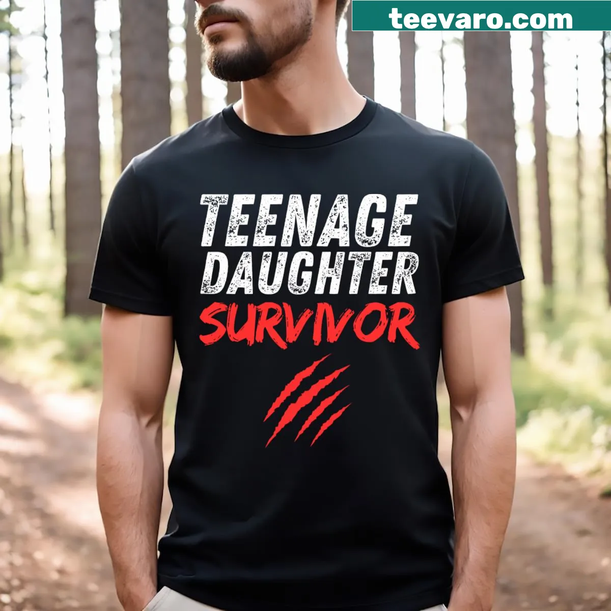 T-shirt celebrating the bond between a father and daughter with a survivor theme. — on a men's t-shirt
