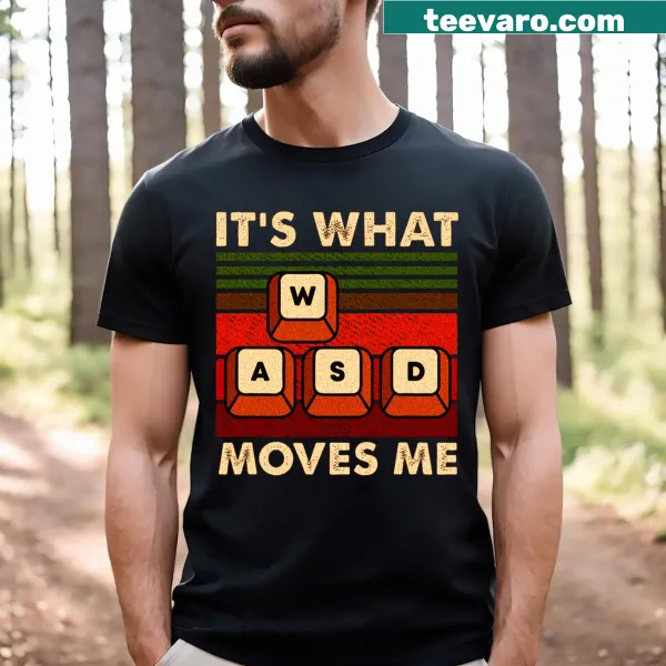 Funny t-shirt for PC gamers featuring a WASD design