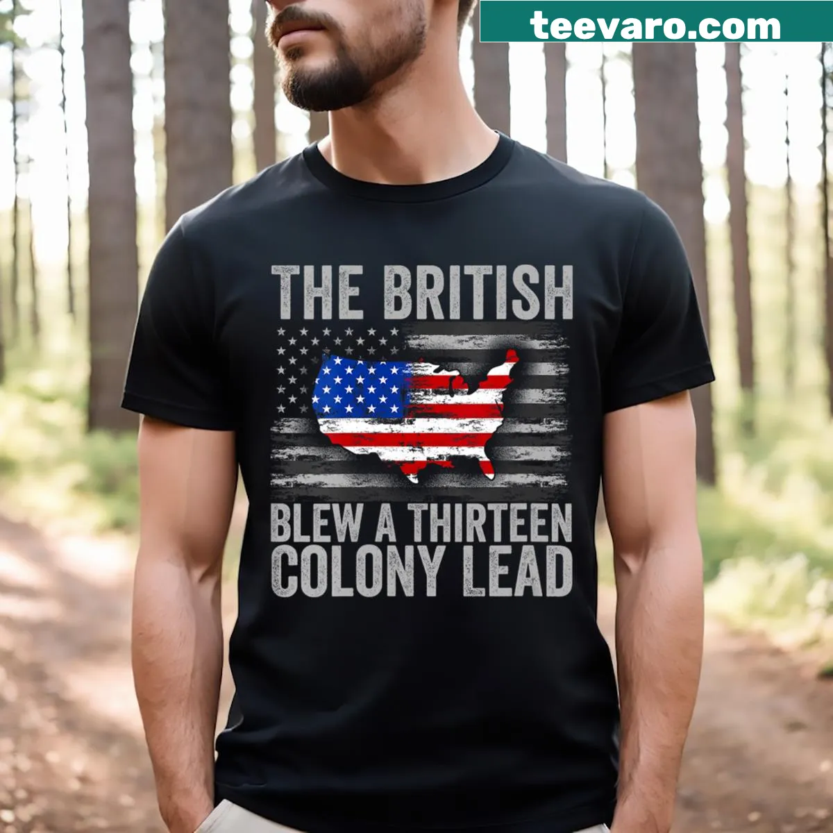 Vintage 4th Of July t-shirt with humorous text for women — on a men's t-shirt