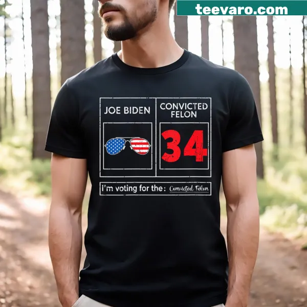 Funny V-neck t-shirt featuring a political graphic of Biden vs Trump.