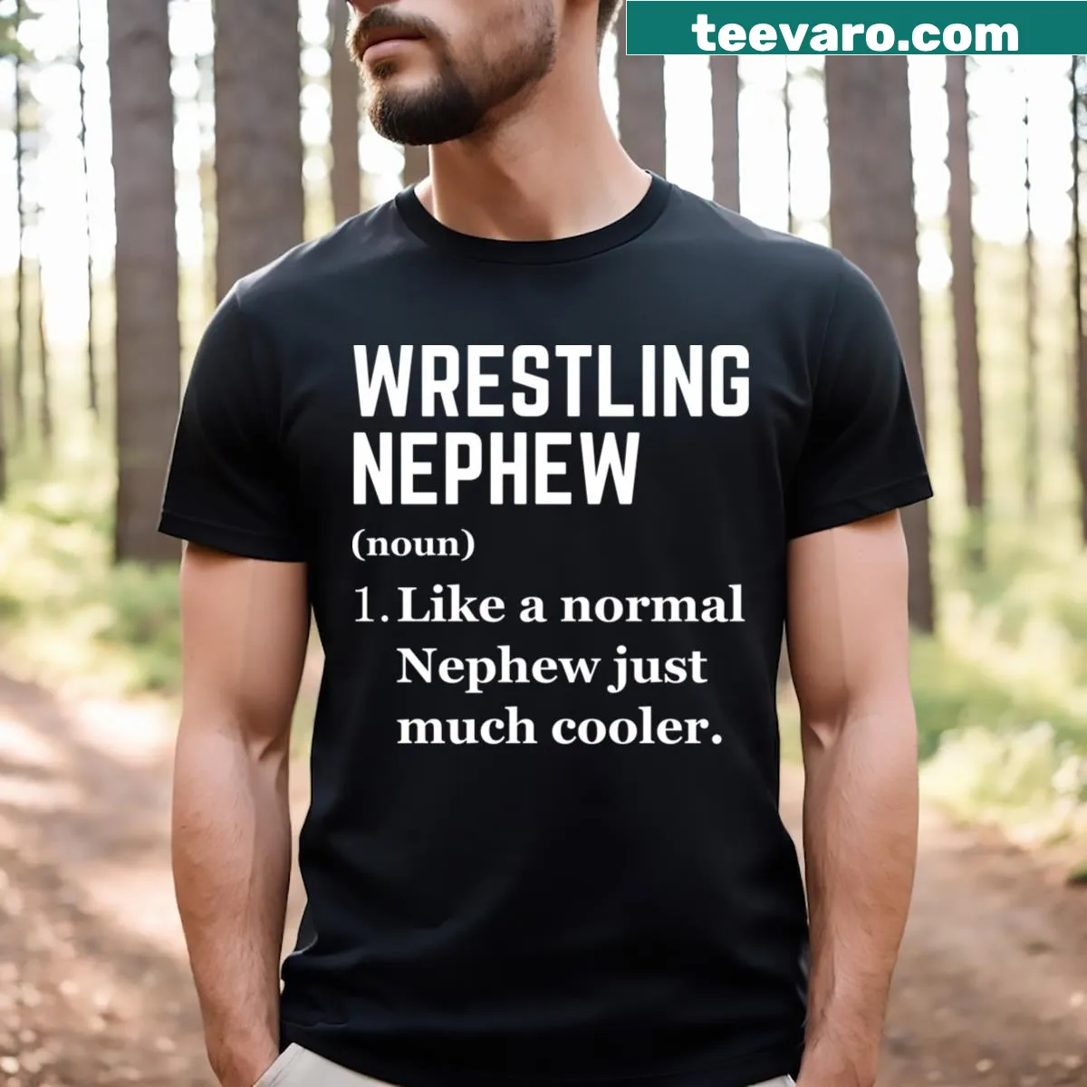 Funny wrestling-themed T-shirt with martial arts definition — on a men's t-shirt