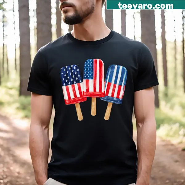 Popsicle-themed patriotic T-shirt for Independence Day