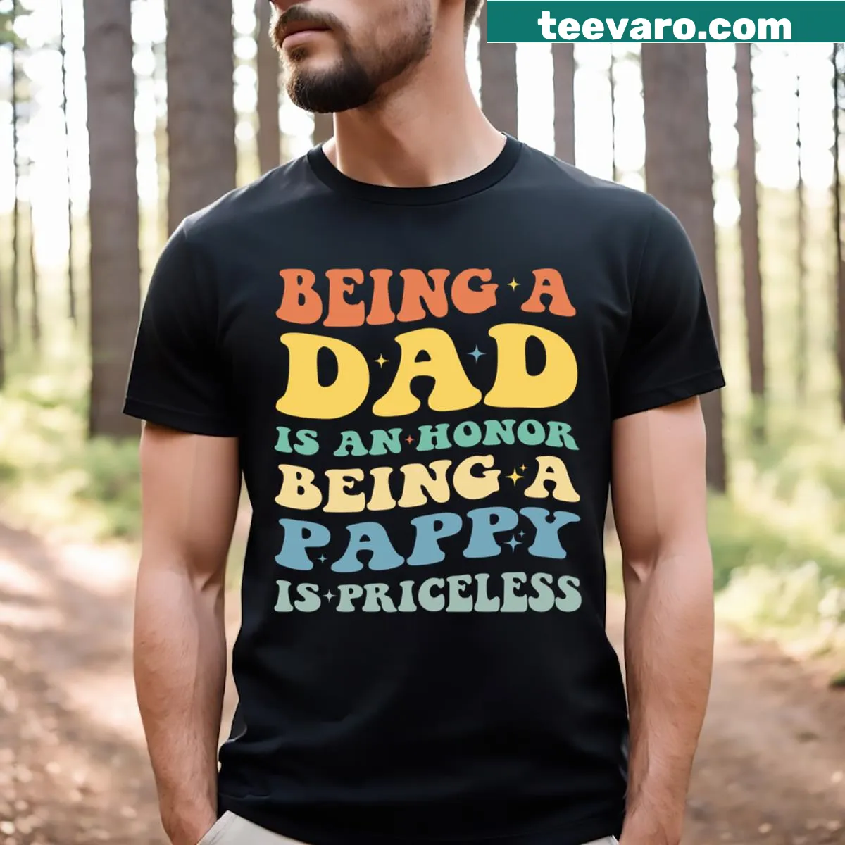 Funny T-shirt celebrating fatherhood and grandparenting — on a men's t-shirt