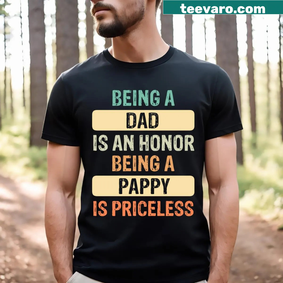 Vintage-inspired T-shirt celebrating fatherhood — on a men's t-shirt