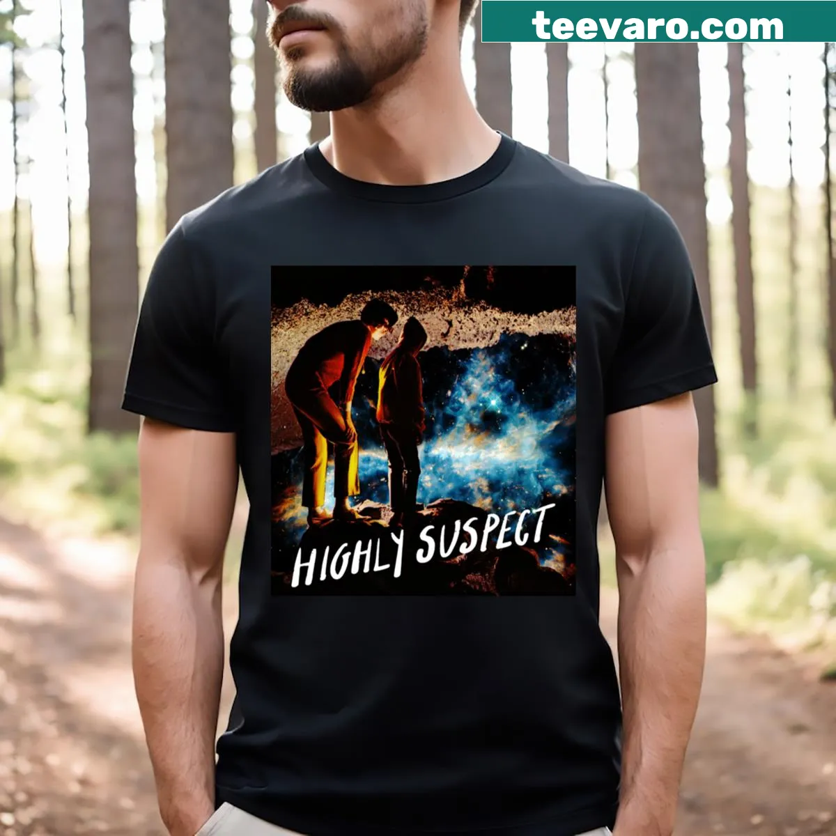 Minimalist art-inspired T-shirt for Highly Suspect fans — on a men's t-shirt