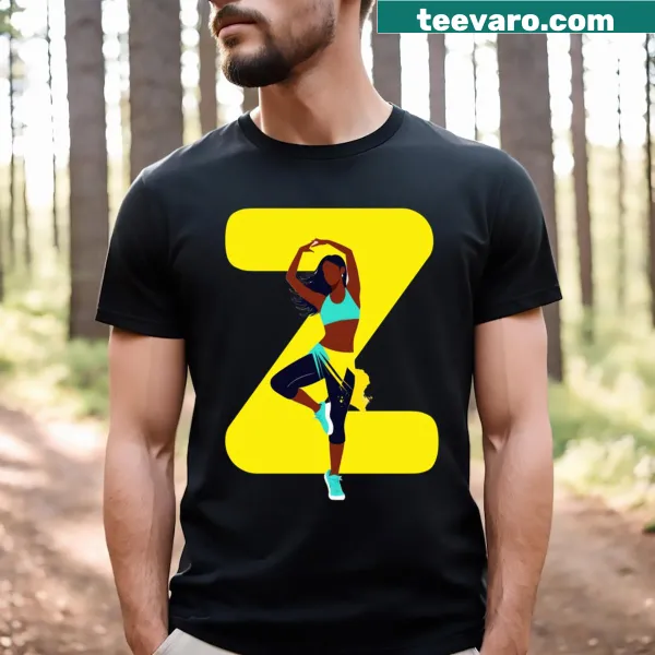 Energetic dancer graphic on an essential T-shirt