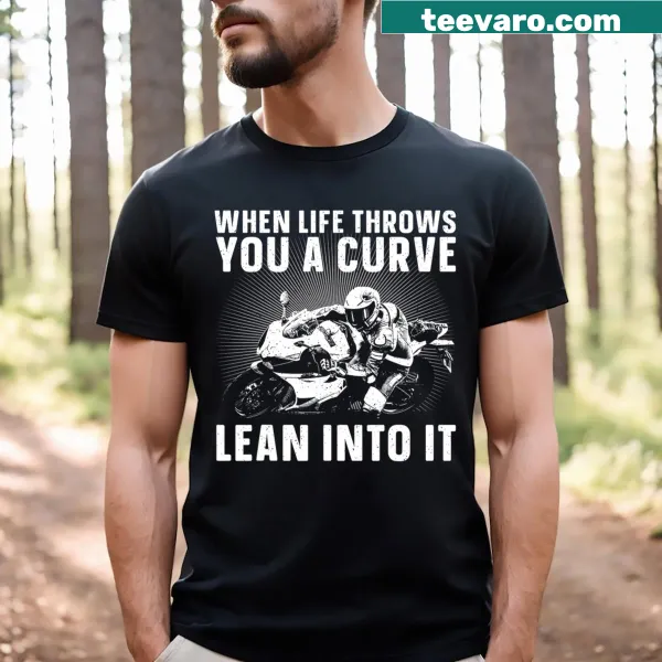 Bold motorcycle graphic design on a men's biker t-shirt