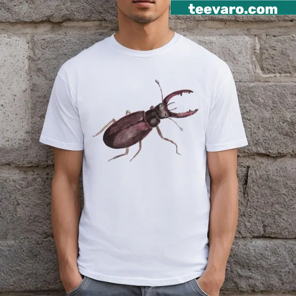 Illustration of a Greater Stag Beetle on a T-shirt