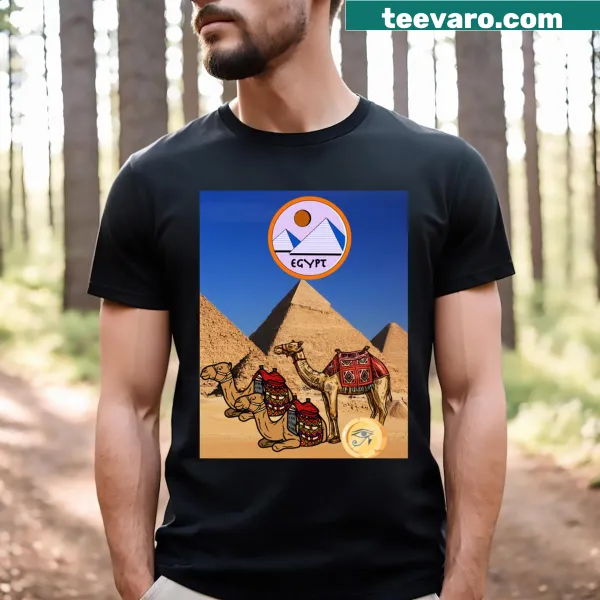 Illustrative design showcasing Egyptian pyramids and pharaohs