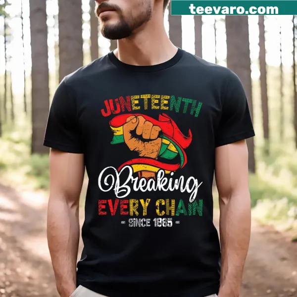 T-shirt celebrating Juneteenth with the year 1865