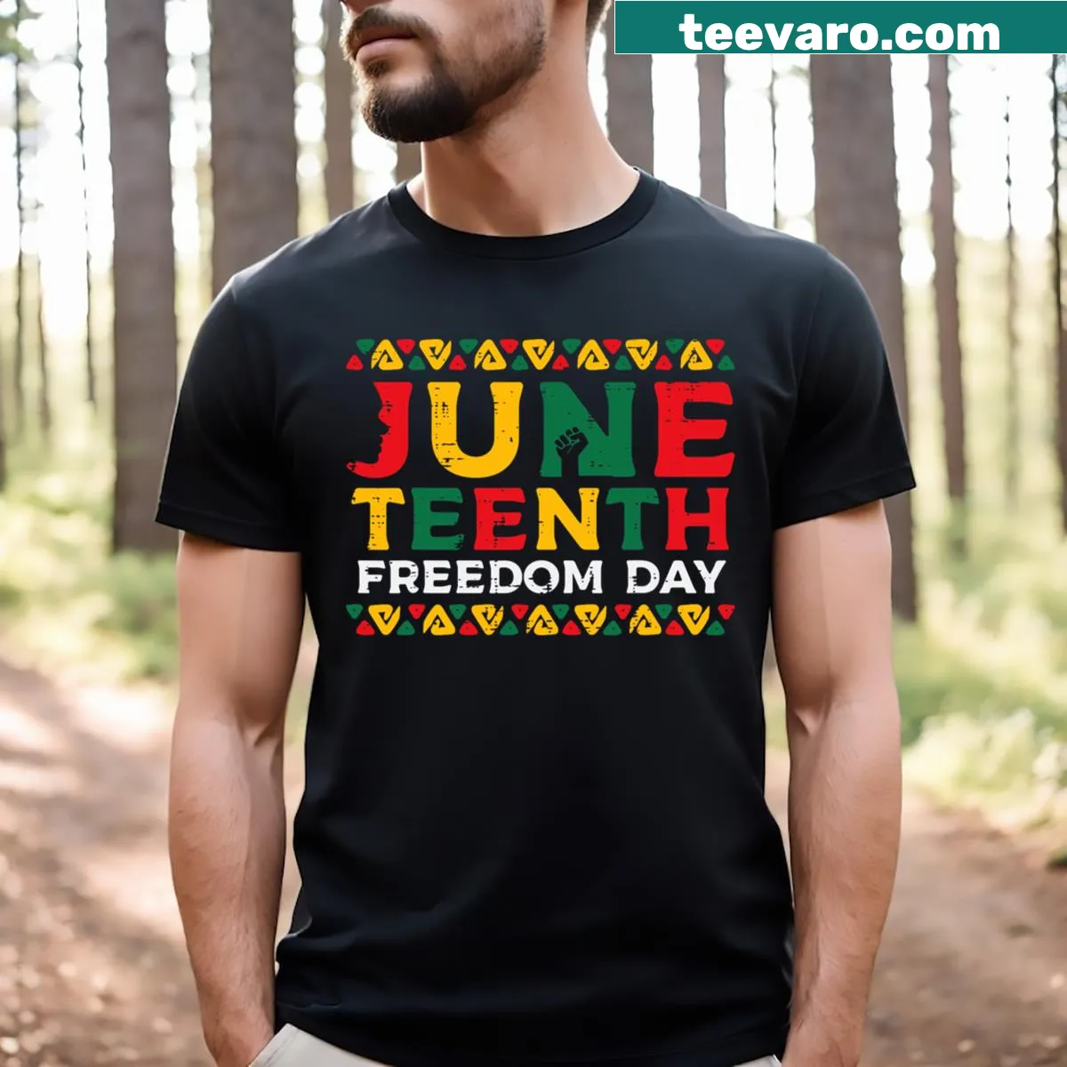 Juneteenth Freedom Day T-shirt for kids and men — on a men's t-shirt