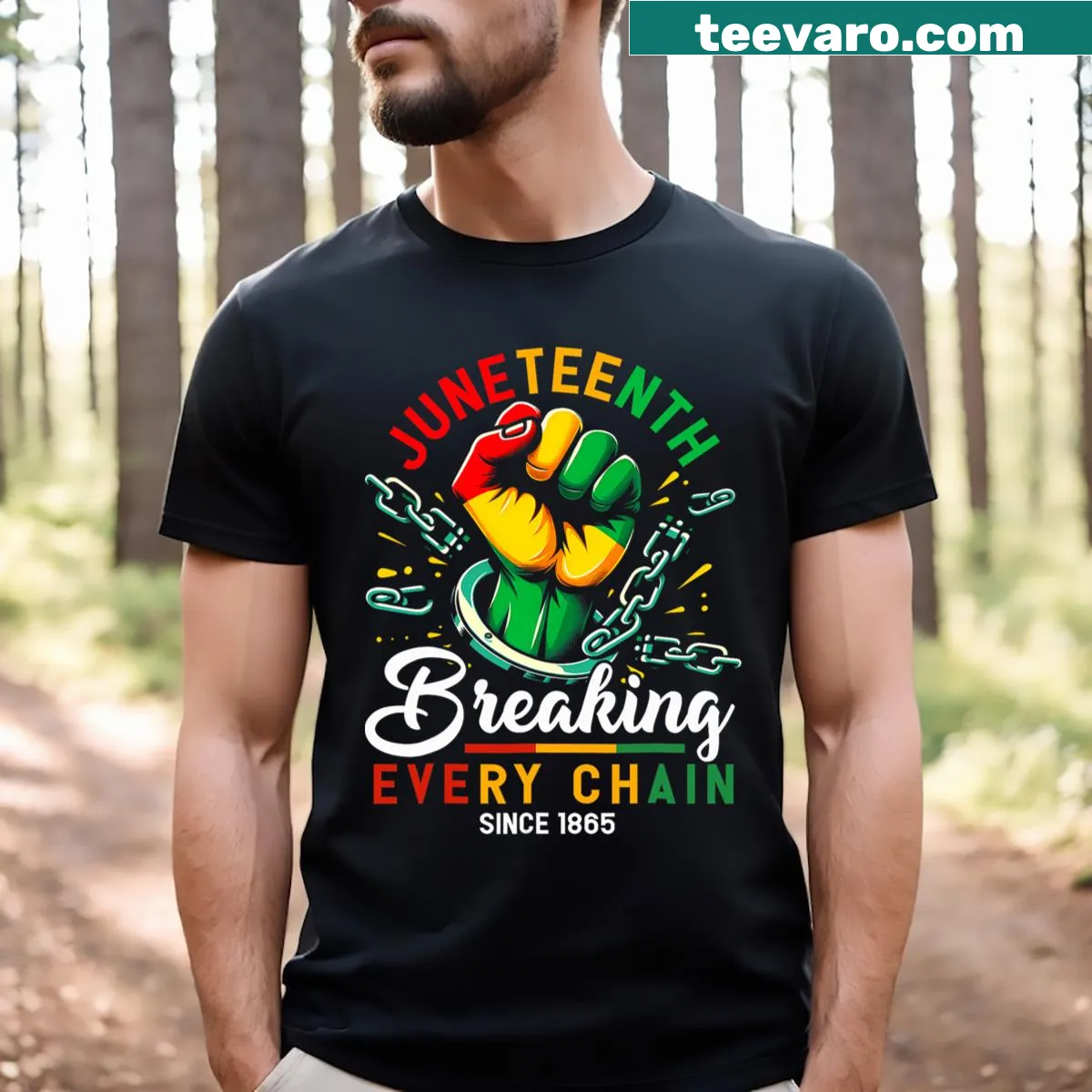 Men's t-shirt with text celebrating African American freedom since 1865 — on a men's t-shirt