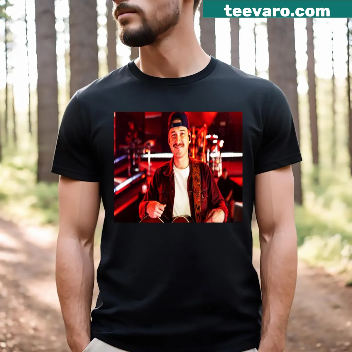 Tribute shirt featuring Morgan Wallen Band design — on a men's t-shirt