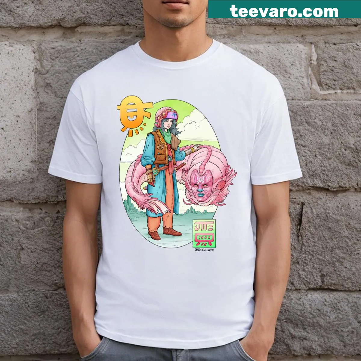 Abstract design t-shirt titled 'Painted Wastelands' — on a men's t-shirt