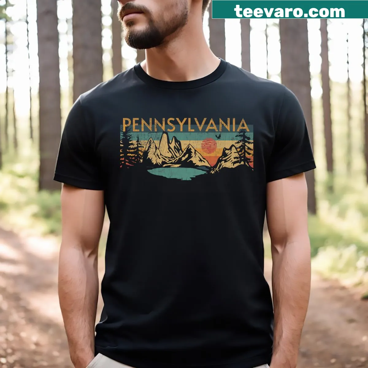 Pennsylvania T-shirt representing the state's pride and culture — on a men's t-shirt