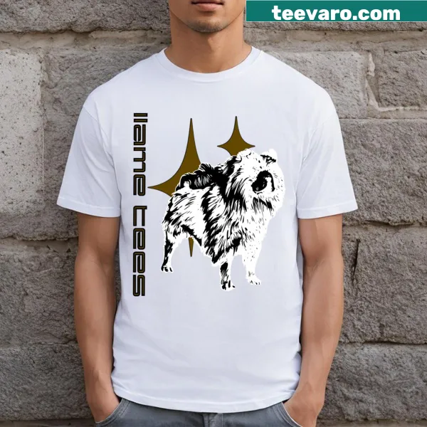 Whimsical Shaggy Dog graphic on a casual T-shirt