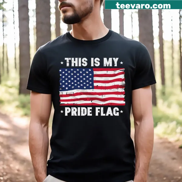 T-shirt with the phrase 'This Is My Pride Flag America' in bold typography