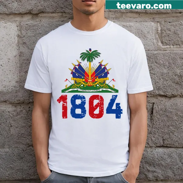 Kids T-shirt featuring playful Haitian flag design.
