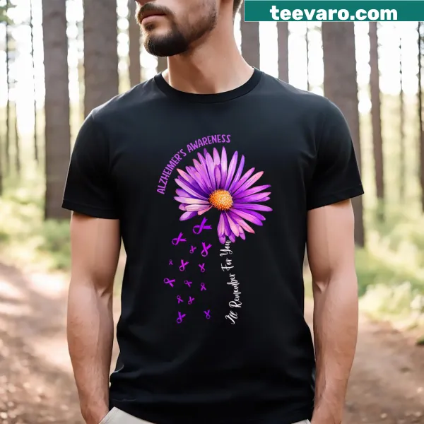 Sunflower and purple ribbon design for Alzheimer's awareness t-shirt
