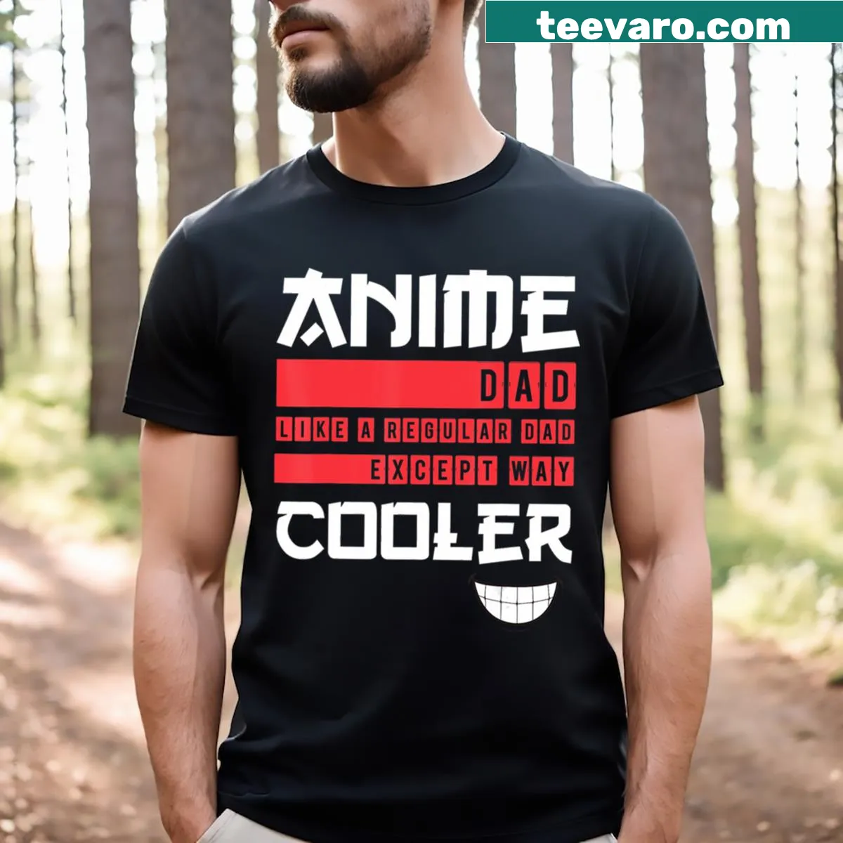 Funny typography T-shirt for anime dads — on a men's t-shirt
